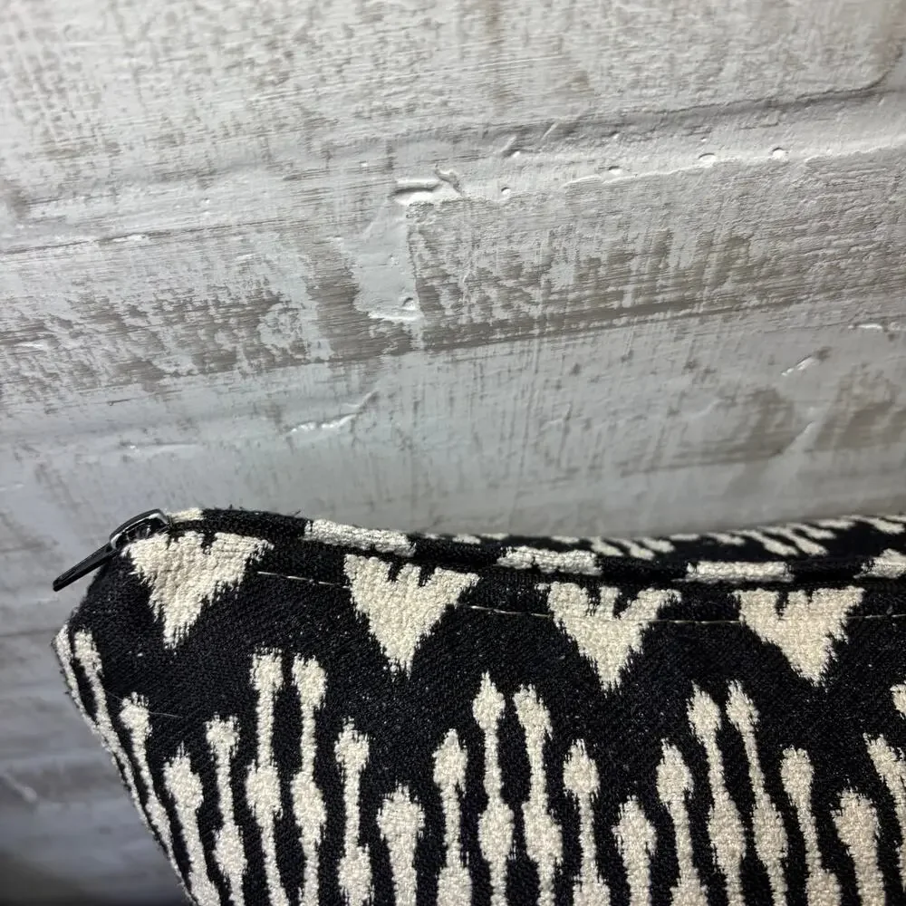 Black and Ivory Geometric Decorative Accent Pillow